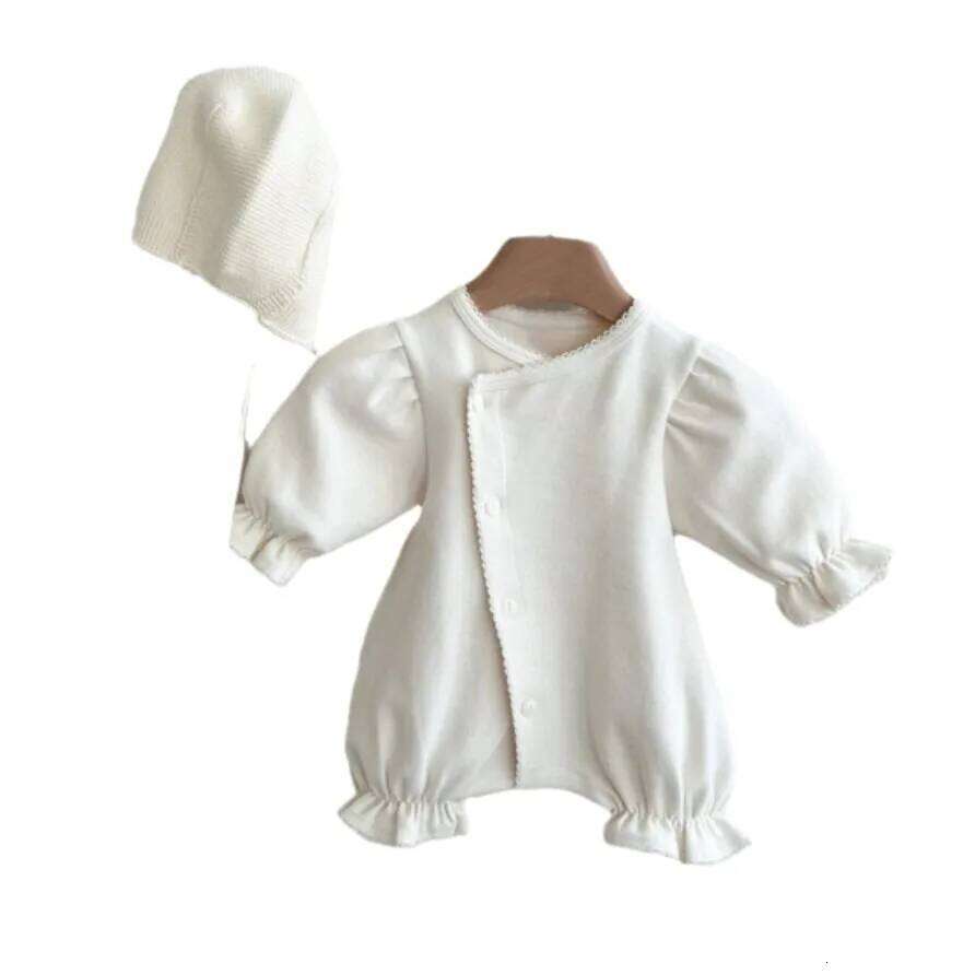 Spring Summer New Baby Jumpsuit Boys Girls Long Sleeves Rompers Newborn Solid Casual Bodysuit 0-2y Infant Toddler Clothes 26H0224