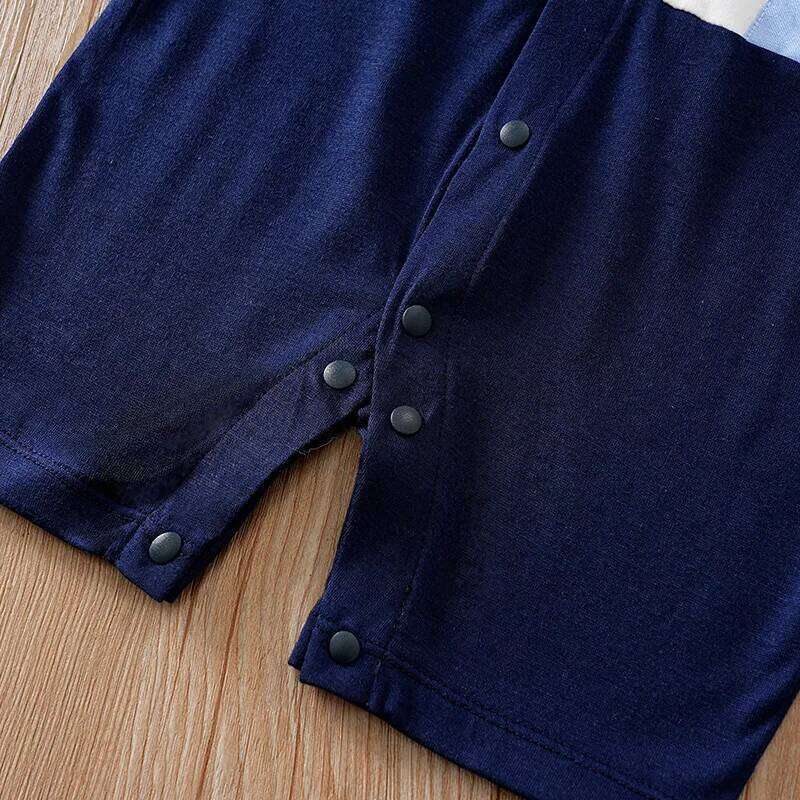 Newborn Clothes Party Gentleman Sea Anchor Embroidered Comfortable Soft Boy And Girl Summer Short Sleeved Baby Jumpsuit 26Y0224