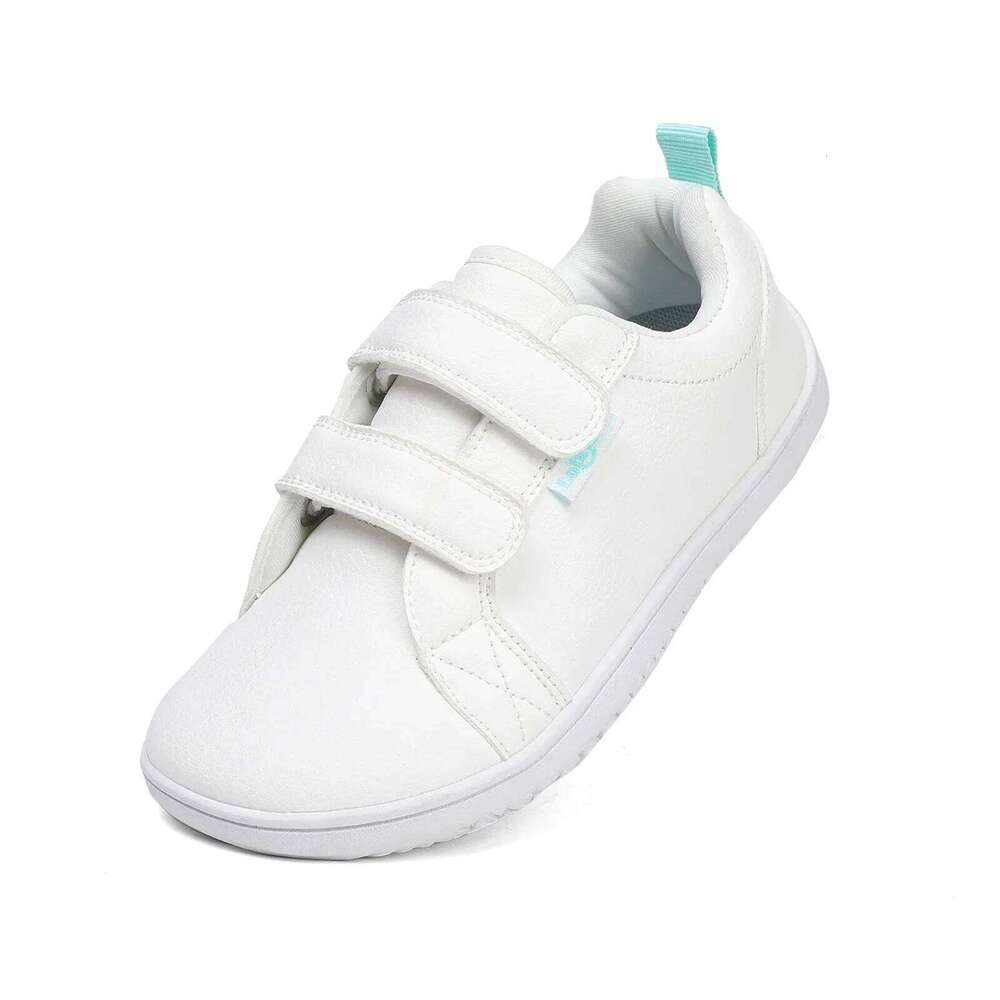 Boys Girls Barefoot Shoes Kids Wide Toe Minimalist Fashion Sneakers Lightweight Hook Loop Artificial Leather Walking Flats 26W0224