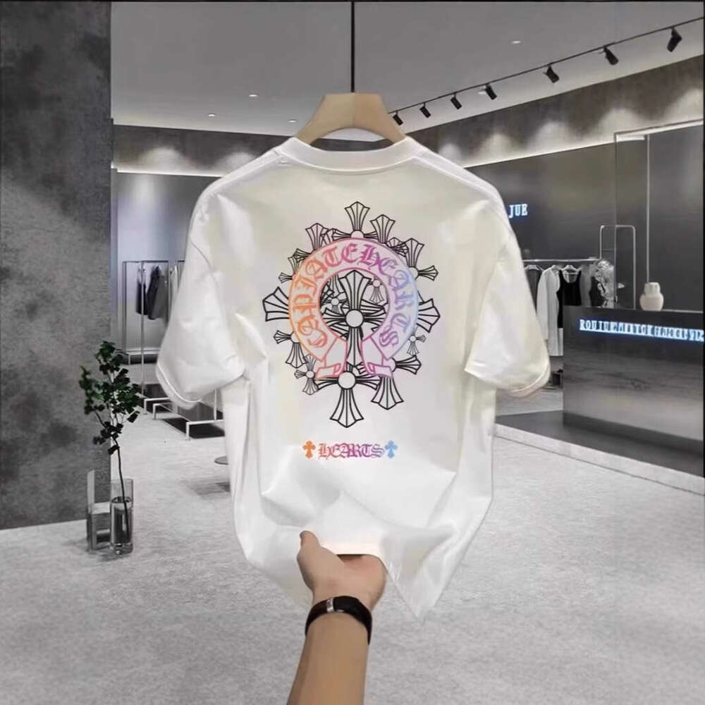 American-Style Heavy-Weight Pure Cotton Short-Sleeve T-Shirt Men, Summer Breathable Trendy Brand, White Loose Fit, Youth Round-Neck Top For Boys