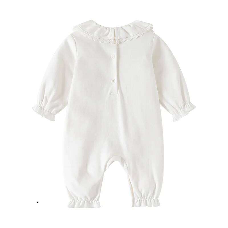 Lace Flowers Cotton Newborn Baby Girl Rompers for Spring Autumn Princess Toddler Girls Jumpsuits Clothes 26H0224