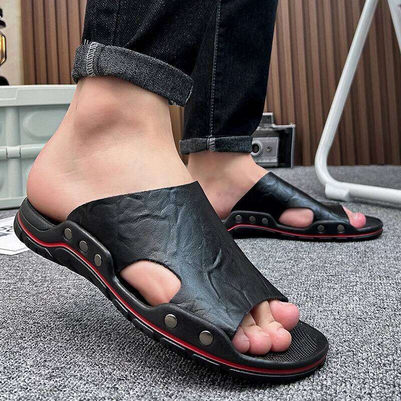 MAEDEF Summer Fashion Men's Slides Anti-Slip Men Slippers Indoor Home Slipper Casual Shoes Flip-flops Beach Mens Sandals