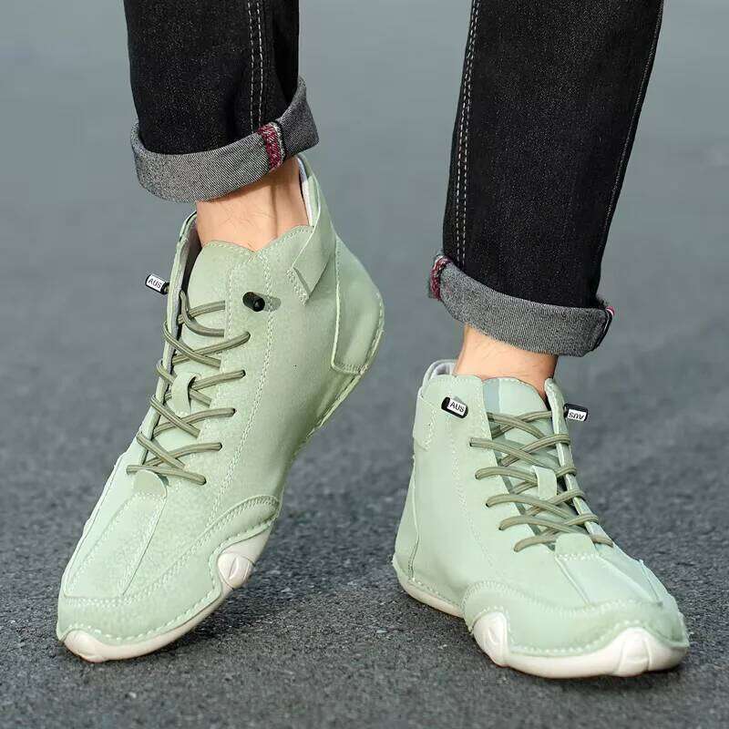 Men's Bare Boots Outdoor Lightweight Soft Soled Casual Leather Summer Fashion Women's 2025 New High Top Sports Shoes