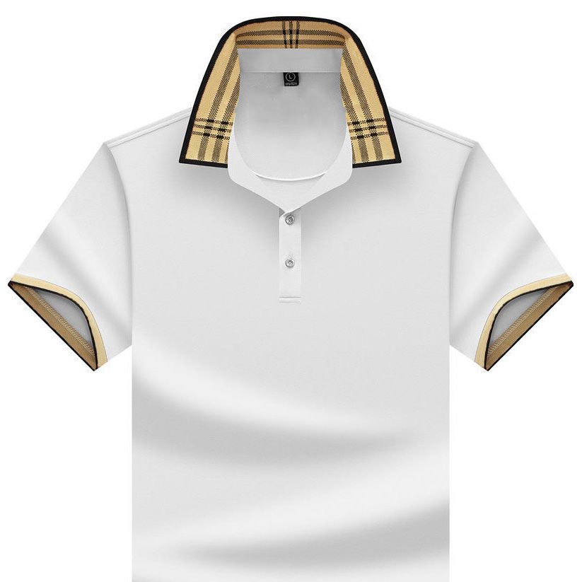 Cotton Summer Men's Polo Shirts Embroidery Solid Color Short Sleeve Turn Down Collar Casual Male Tees