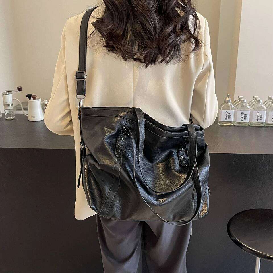 Big Black Shoulder crossbody Bags for Women 2025 Shopper Sac Solid Color Quality PU Leather Handbag Lady Travel Tote Bag Z260224