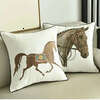 China Art Horse Embroidery Cushion Home Decoration Cotton Canvas Geometric Pillow Cover 45x45cm Sofa PillowCase