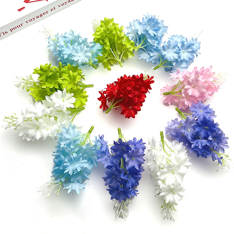 Diameter 7cm Artificial Lavender Head Silk Fake Flower Wholesale for Wedding Bouquet Table Centerpieces Bridal Shower Home Party Tables Craft Table Decor