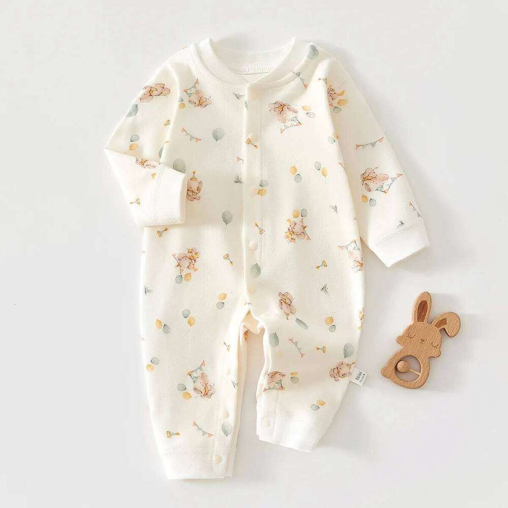 0-18M Baby Pure Cotton Onesie All Seasons Long Sleeve Crawling Suit for Boys Girls Spring and Autumn Outwear Base Layer 26H0224