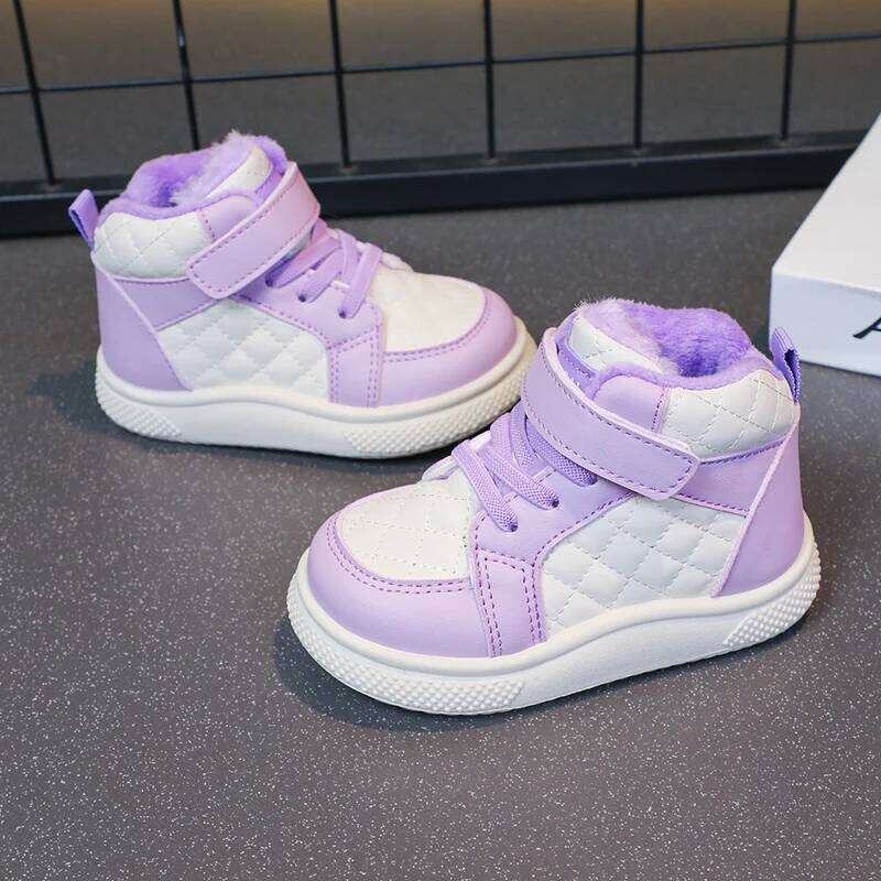 fleece lined boys girls warm kids for winter running sports and basketball shoes 26W0224