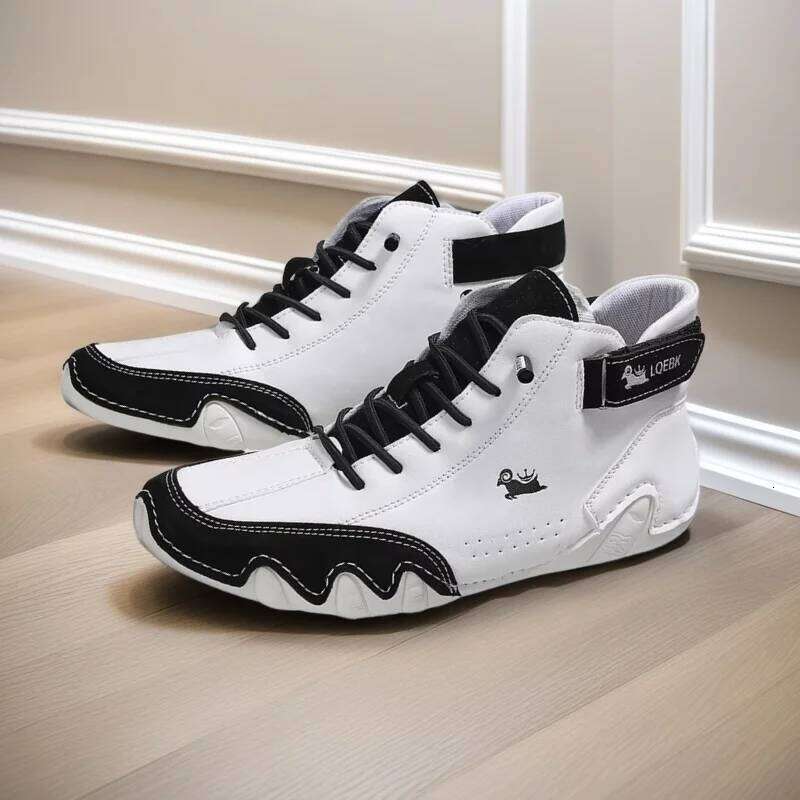 White PU Leather Top Fashionable Versatile Simple High Quality Design Casual Lace Up Shoes for Both Men and Women