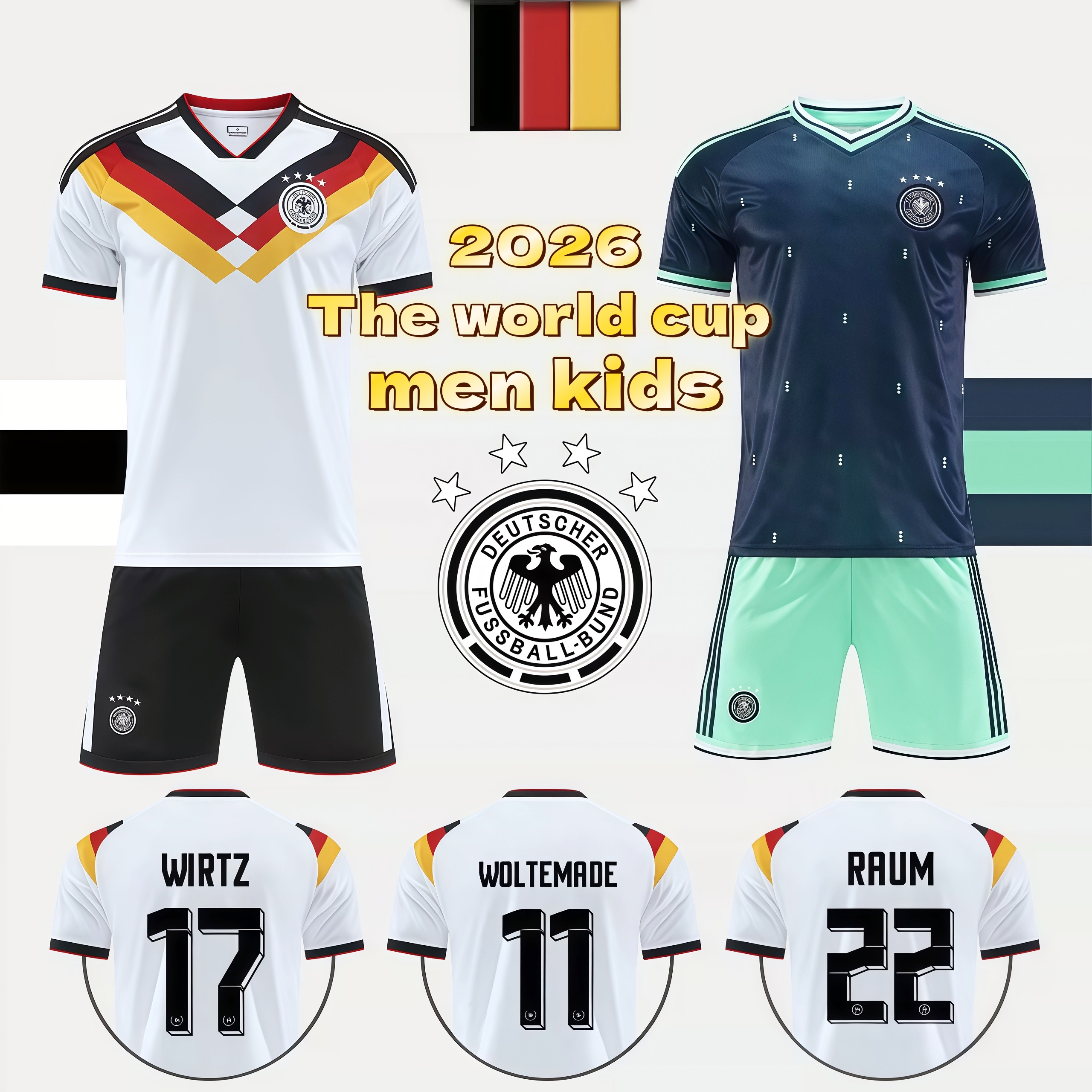 Germany Jerseys 2026 World Cup 125TH Musiala Wirtz Havertz Kimmich Soccer Jerseys Deutschland Trikot KROOS Tah RUDIGER Raum MULLER Kid Kits 2025 2026 Football Shirt