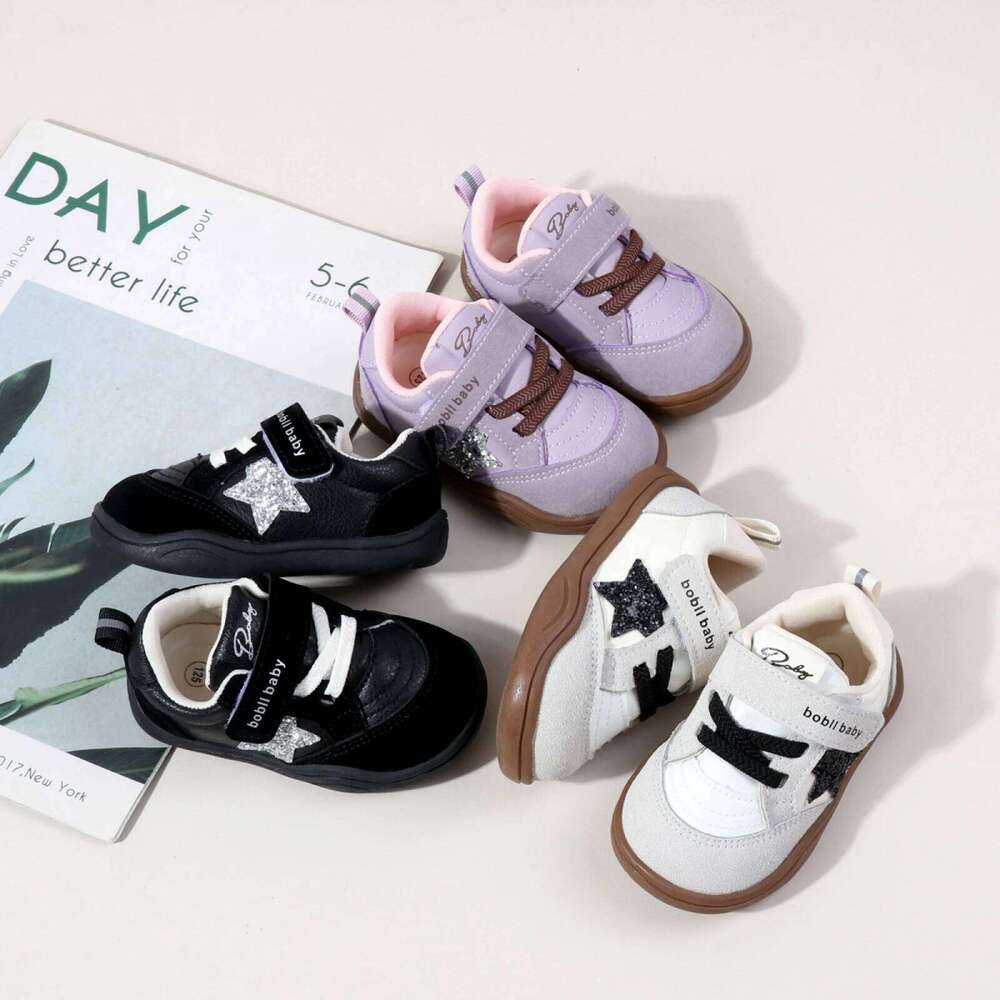 1-4years Infant boys Sneakers Sequin Star Patch shoes for baby girls Non-Slip Shoes 26W0224