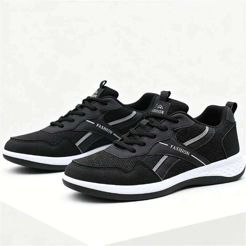 2026 Men's Casual Black Sneakers Mesh Breathable Lightweight Non-Slip Comfortable Sports Walking Jogging Tennis Shoes Men