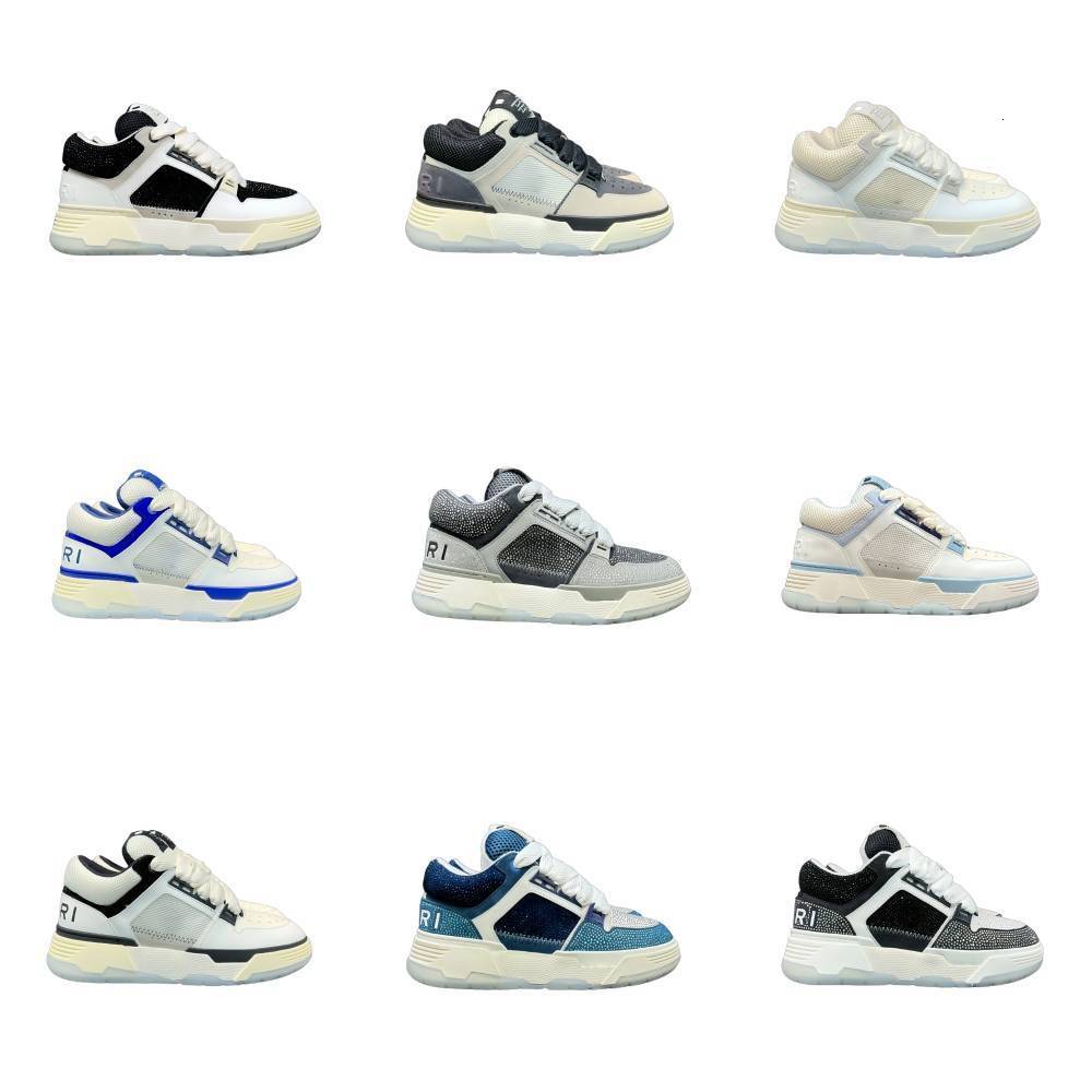 Designers MA1 MA-1 Crystal Fashion Casual Shoes MA2 Leather Mesh Sneakers Men Women Platform Low Top Lacing White Black Bread Pink Green Light Blue Powder Trainers V6