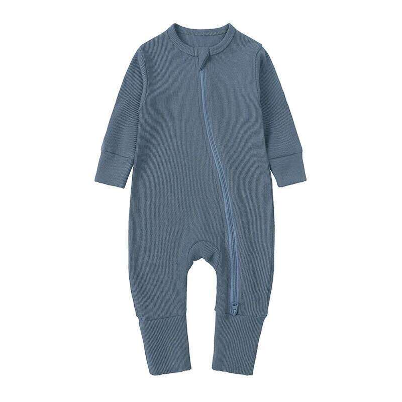 2026 Bamboo Fiber Baby Boys Girls Romper Newborn Bodysuit Long Sleeve Zipper Solid Infant Jumpsuit Toddler Clothes for 0-24M 26Y0224