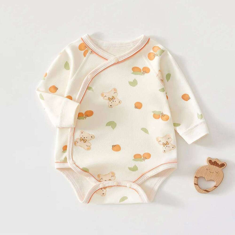 2026 Spring New Long Sleeve Shorts High Quality Cotton Jumpsuit Suitable for Boy Girl Baby Infants Aged 0-18 Months 26H0224