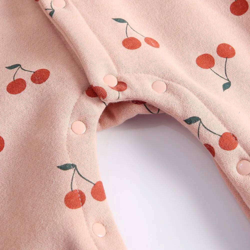 Sanlutoz Thicked Long Sleeve Winter Warm Infants Jumpsuits Hooded Baby Girls Rompers Clothing Fashion Cute 26H0224