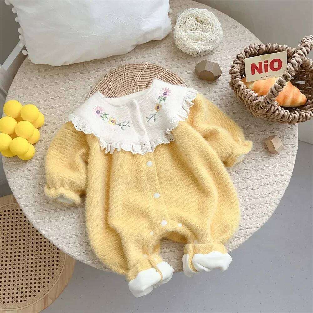 Baby Girl Clothes Korean soft plush thickbaby autumn winter clothes jumpsuit for kids stuff costume 0 to 12 months 26H0224