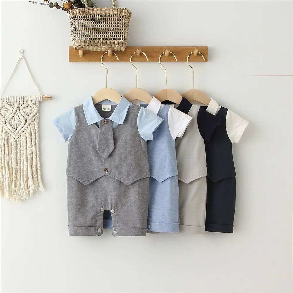 Fashion Rompers Gentlemen Newborn Jumpsuit Baby Boy Clothes ForParty 26Y0224