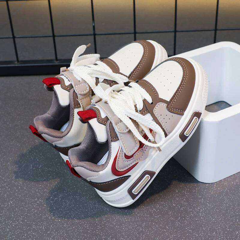 Lightweight Sneakers Breathable Running Shoes for Boys & Girls with Hook-and-loop Fastener Closure school kids basketball shoes 26W0224