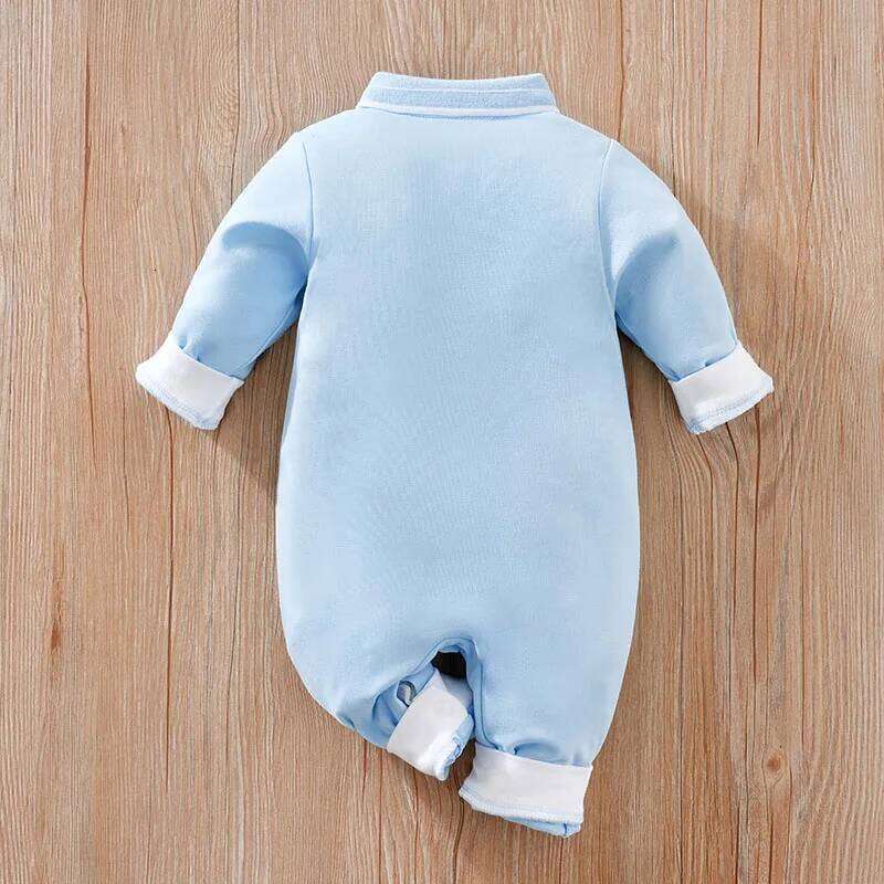 Spring Autumn 0-18m Newborn Clothing Casual Polo Shirt Cotton Comfortable Soft Boys And Girls Long Sleeved Baby Bodysuit 26Y0224