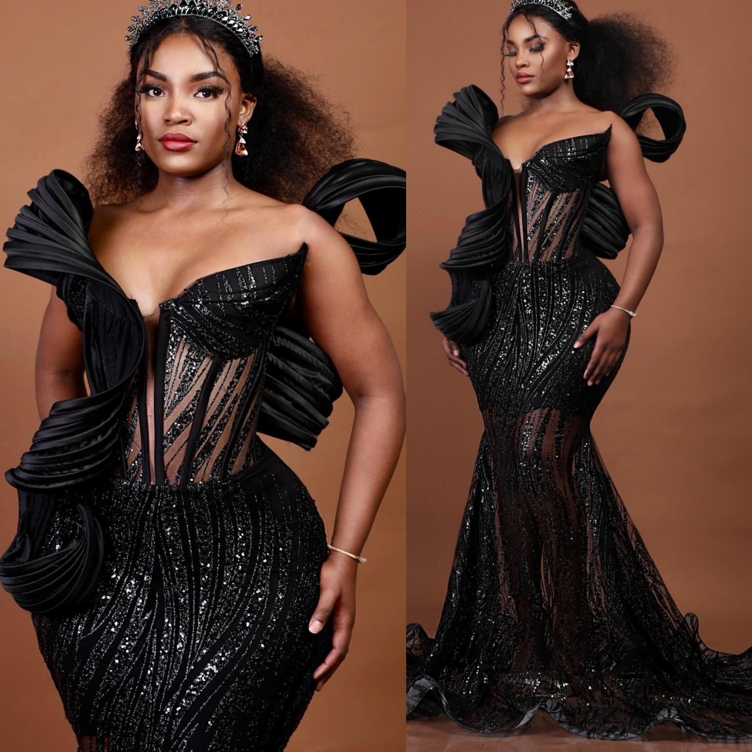 Aso Ebi Black Mermaid Prom Dresses 2026 Sweetheart Sequined Stylish Evening Formal Party Second Birthday Engagement Gowns Dress For Special Occasions 