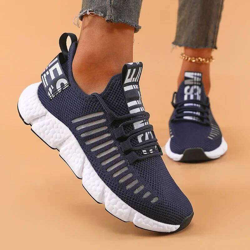 Women's Trendy Mesh Casual Comfortable Walking Running Sneakers Fashion Breathable Lightweight Lace up Outdoor Women Shoes