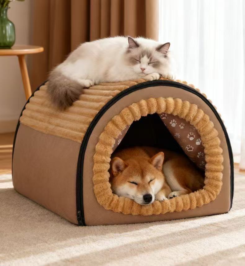 Cat litter winter warm closed cat house tent cat house security comfortable rebound winter removable and washable kennel