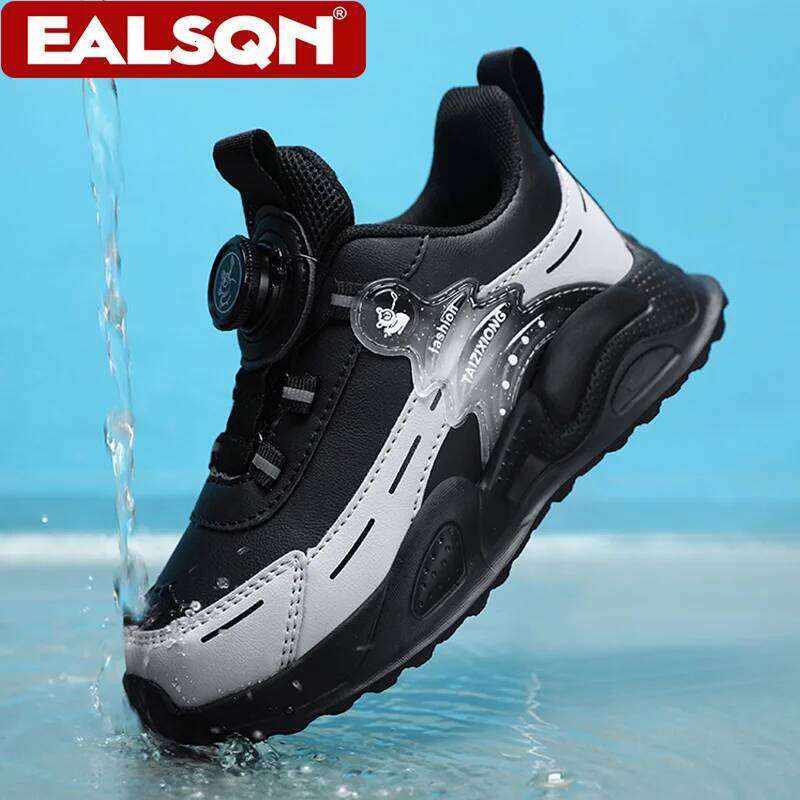 Fashion Children Boy Sneaker Non-slip School Casual Walking Leather Tennis Sport Shoes for Kids Girls 5 To 16 Years 26W0224