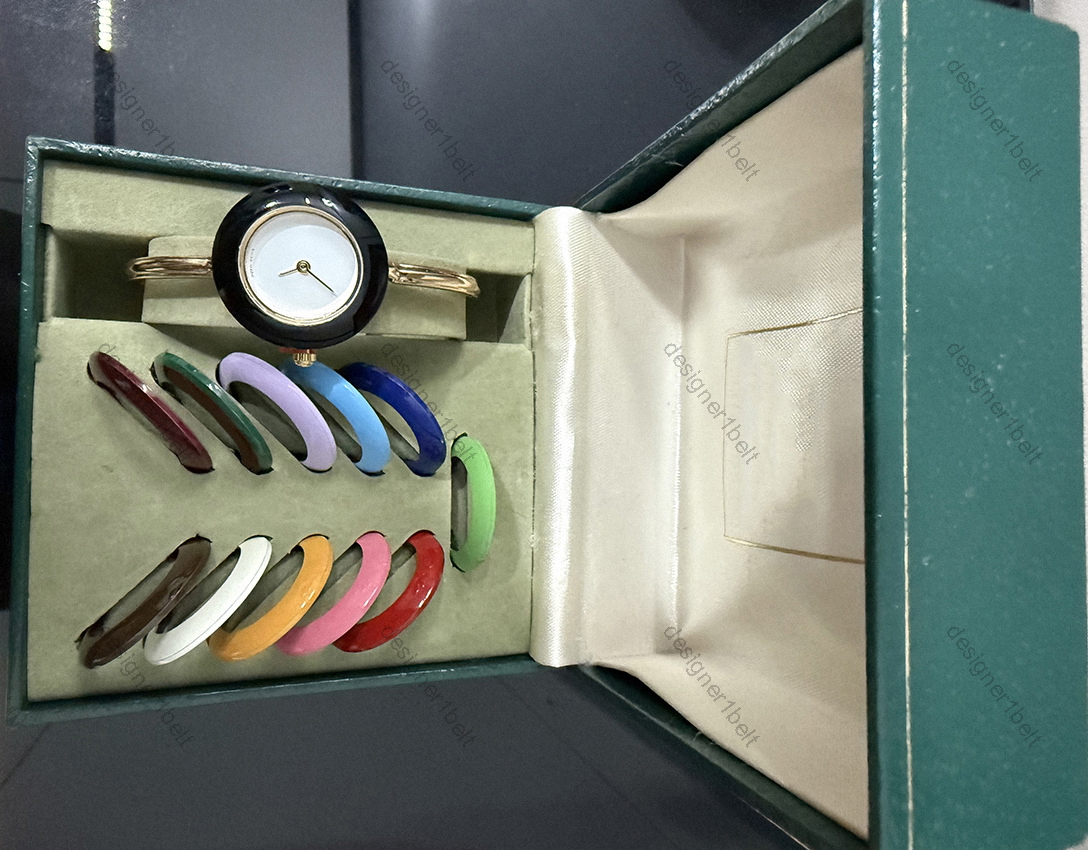 Vintage Round Watch Designer Womens Gold Plated Watches High Quality Women 12 Colorful Bezel Classic Wrist Watch Wedding Montre De Luxe XY&Z