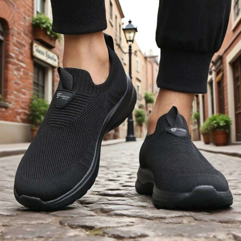 New Men's Walking Stretch Flex Mesh Male Yoga Shoes Fashion Breathable Vulcanized Fitness Sneakers Tenis Masculino