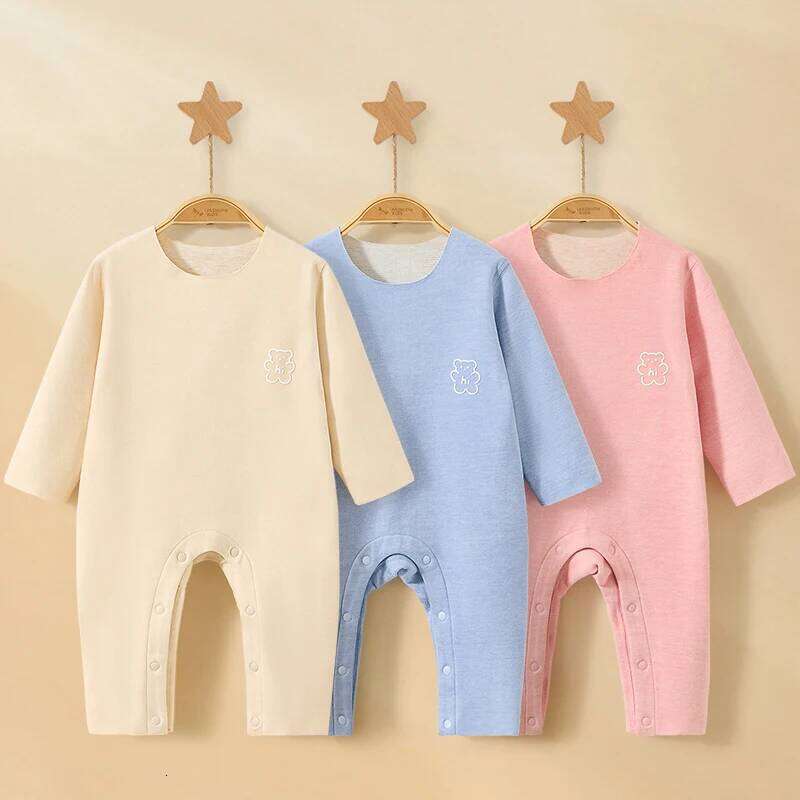 Baby Long sleeves Rompers Winter Thermal 0-18M Newborn Unisex, Spring/Autumn Infant Pajamas Warm Sleepwear Clothes Outfit 26H0224