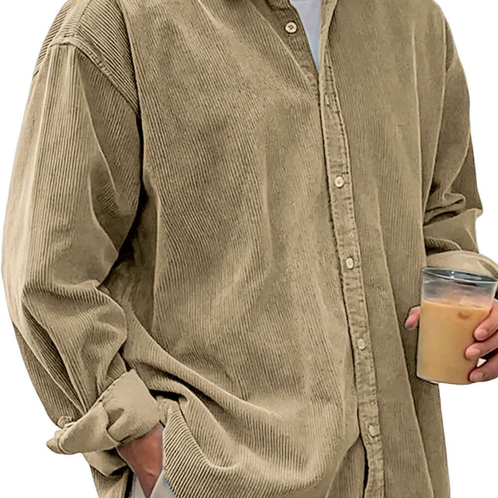 Cross-Border New Corduroy Men Long Sleeve Trendy Brand Casual Loose Autumn Winter Thick Shirt Men's Jacket