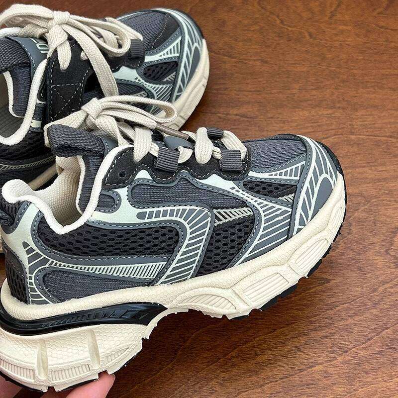 High Street Fashion Chunky Sneakers for Children Girls Boys Big Kids Breathable Sport Tennis Infant Light Shoes 26W0224