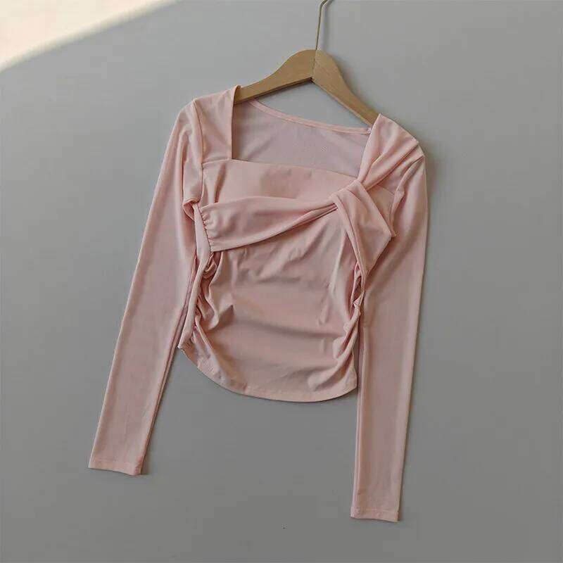 Yoga Women Sports Tops Fixed Gym Chest Pads Mesh Splicing Slimming Long Sleeved Shirts Running Training Fitness Clothes 26Y0224