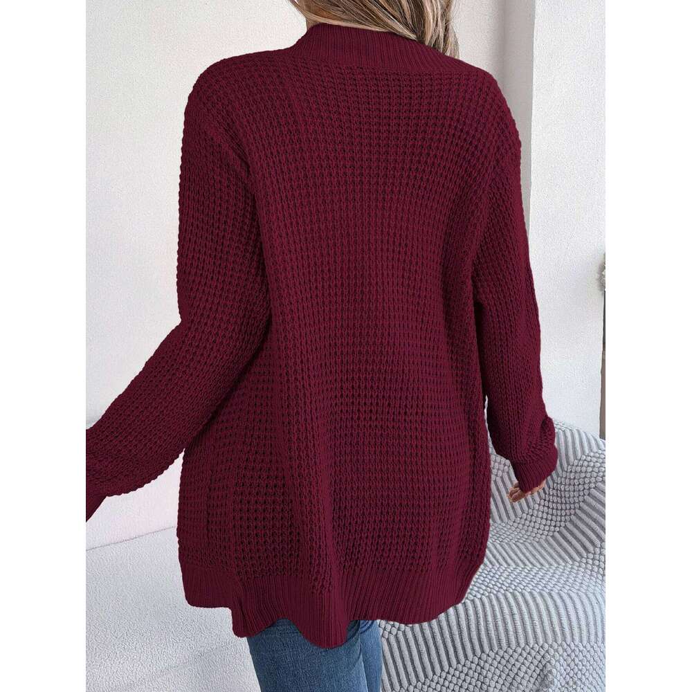 Mardi Hefxessdr Autumn Winter Casual Pocet Lon Sleeve Knitted Cardian Sweater for Women Fashion Clothes Red White Grey Khai Green Coats