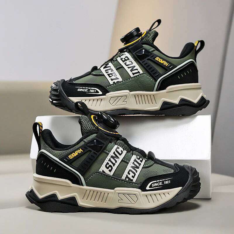 Children Boys Sneaker Luxury Thick Sole Fashion PU Leather Chunky Style Kids School Running Casual Sports Shoes for Boy 26W0224