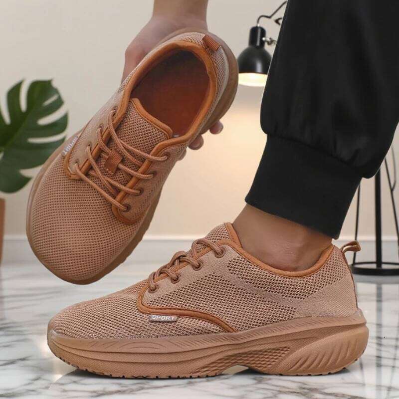 Men's Knitted Writing Comfortable Breathable Fit Platform Outdoor Walking Four Seasons Versatile Soft Bottom Hiking Shoes