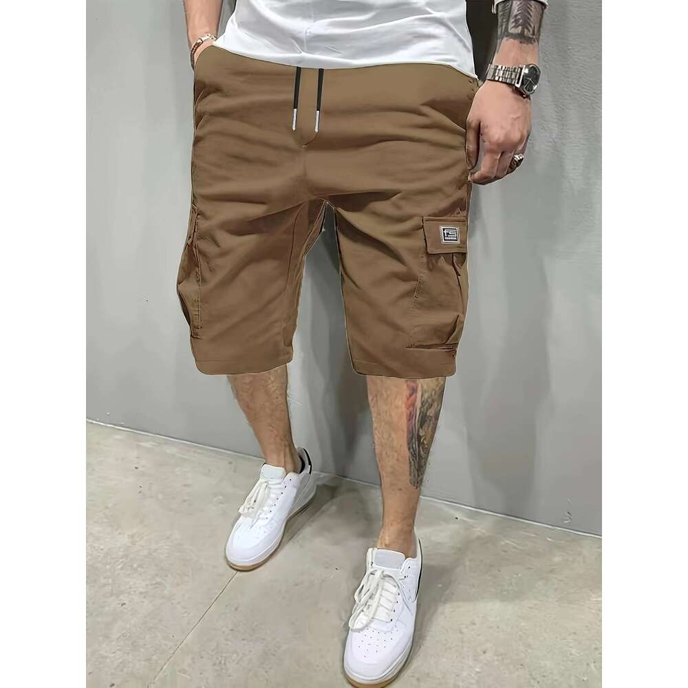 Cross-border Amazon men's casual work American-style loose straight five-point shorts, new summer sports pants, trendy