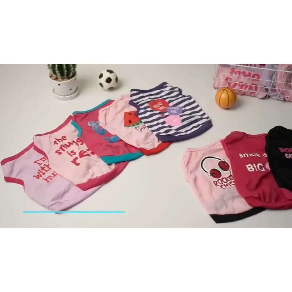 Doglemi Sleeveless Shirts For Breeds Breathable Lightweight Vests With Playful Text & Graphic Designs, All-Season Outdoor Playwear, Slip-On, Hand Wash