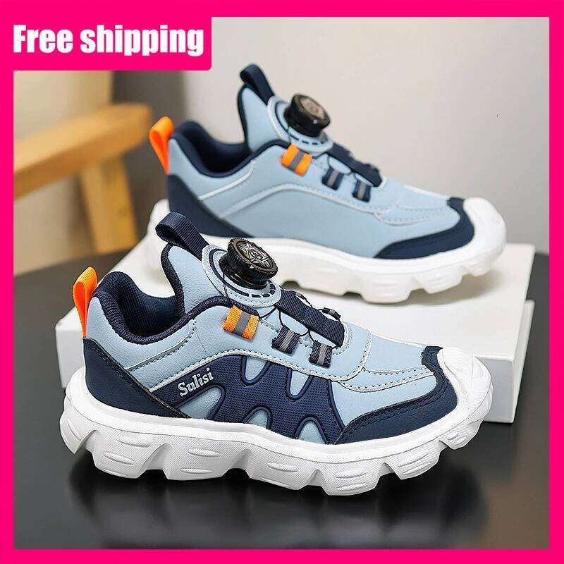 Children Sneakers High-quality Leather Wear-resistant Breathe Thick Soled Street Walking 2026 New Fashion Jogging Shoes 26W0224
