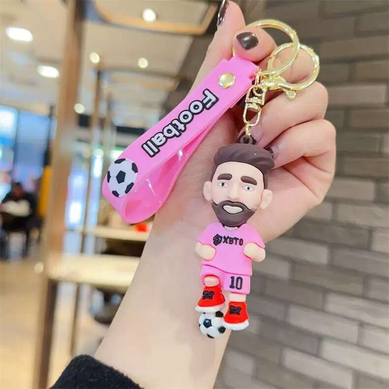 New cartoon football star Messi keychain cute bag pendant, car keychain, gift wholesale
