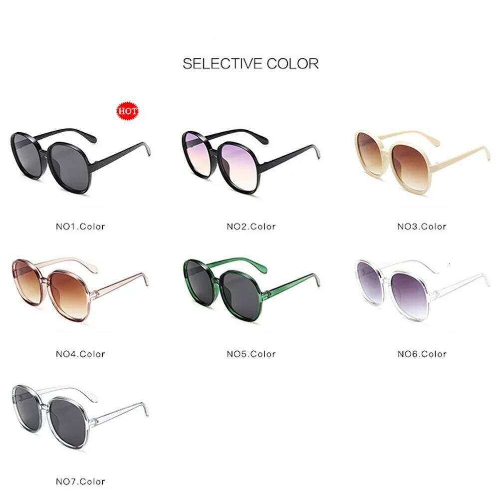 New Round Frame Sunglasses Women Retro Brand Designer Brown Black Oversized Lady Sun Glasses Female Fashion Outdoor Driving 26W0224