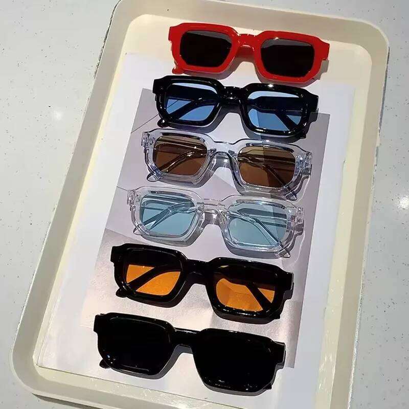 New Men Vintage Rectangle Frame Sunglasses Fashion Retro Sun Luxury Brand Design Glasses UV400 Eyewear Women Goggles 26W0224