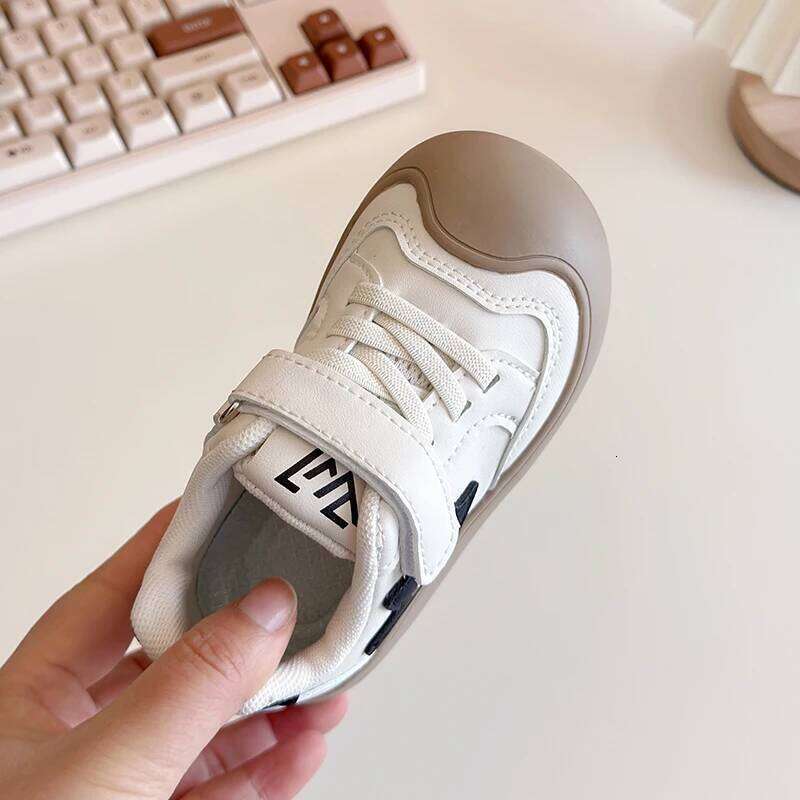 PU Leather Sport For Children Ergonomics Baby Boy's Girl's Toddler Shoes Anti-slippery Trend Fashion Kid's Sneakers 26W0224