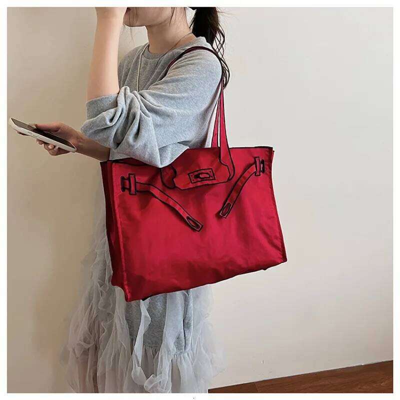 Stylish Design Solid Color Embroidery Shoulder Bags 2025 New High Quality Soft Nylon Large Capacity Sewing Thread Handbags Z260224