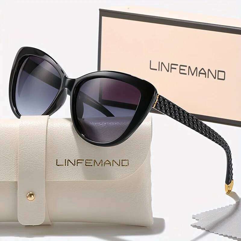 LINFEMAND Flower Cat Eye UV400 Sunglasses Women's Fashion Glasses Party Club Wear Holiday Gift 26W0224