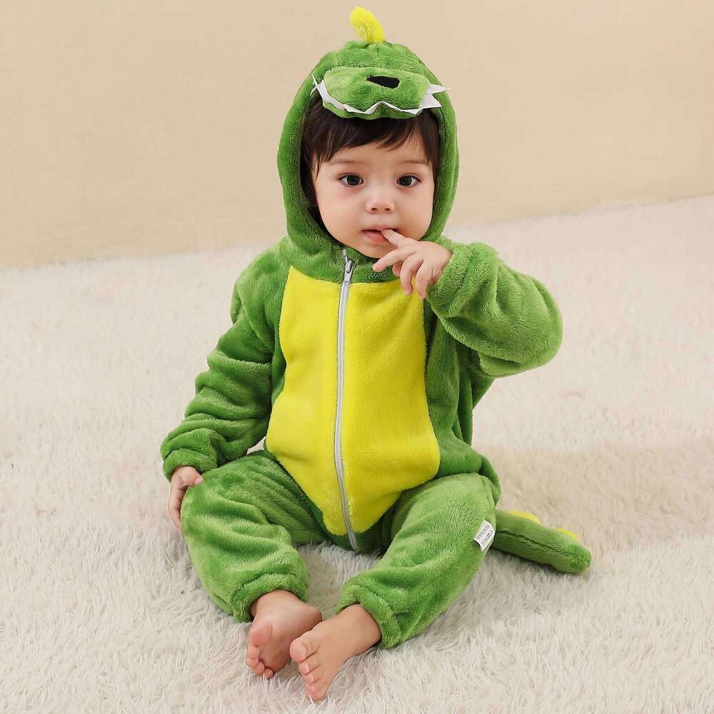 Baby Kigurumi Dinosaur Romper Infant Kids Animal Jumpsuit Girls Boys Cosplay Pyjamas Costumes Toddler Clothes 26Y0224