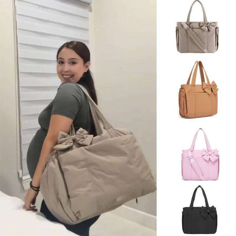 Padded Tote Bag,Large Capacity Women Bow Crossbody Shoulder Bag,Student Commuter Yoga Gym Travel Messenger Bag,Versatile Handbag Z260224