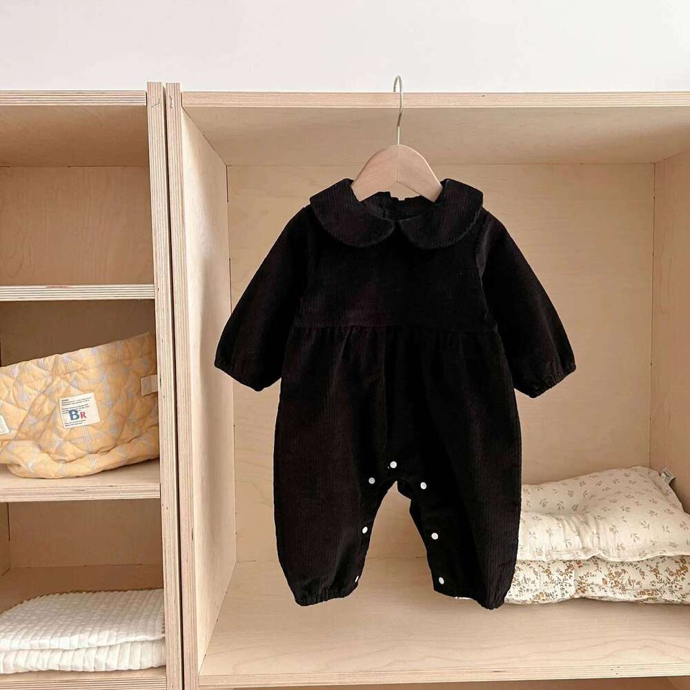 Spring Autumn Newborn Infant Boys And Girls Corduroy Romper Long Sleeved Rompers Kids Onepiece Fashion Baby Clothing 26H0224